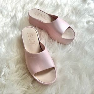 Lemon Jelly Pastel Pink Water Friendly Summer Slides Platform Sandals
